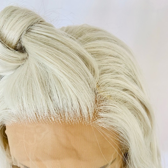 Very Pretty 24” Platinum Blonde 13x2.5 Lace Front Premium Fiber Wig - Picture 7 of 16